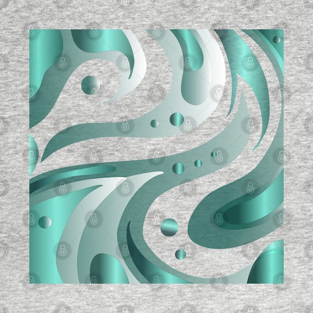 Teal and blue green abstract underwater world by CreaKat